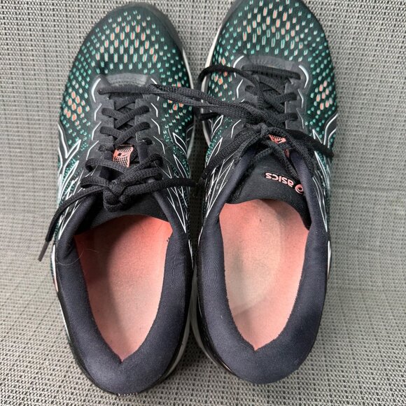 Asics Gel-Cumulus 12 Mens Size 12 Black & Green Running Shoes Rubber Sole - Picture 6 of 8